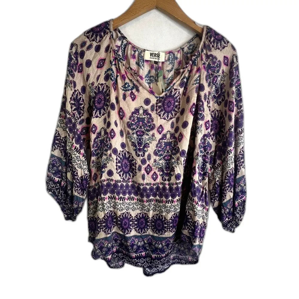Verse NWT Stitch Fix‎ Mati Billow Sleeve Blouse Size Medium